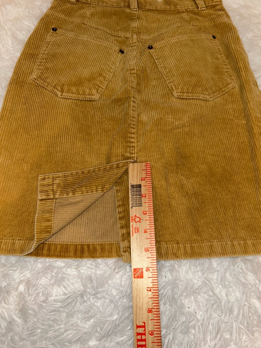 Vintage Gap knee length corduroy pencil skirt slit woman’s size 3/4 dark tan - Picture 5 of 5